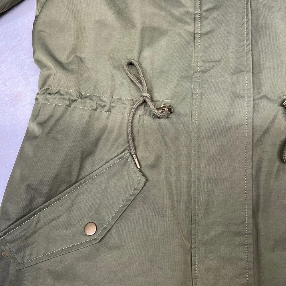 Banana Republic Women’s‎ Small Olive Quilted Hooded Parka Coat - Picture 3 of 9